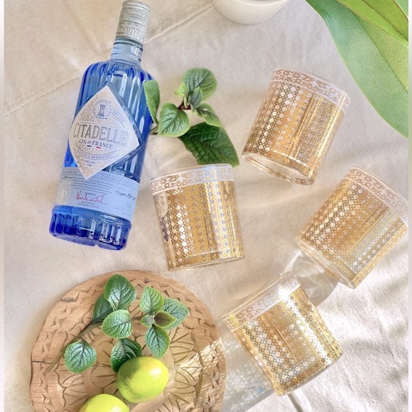 PATINA VIE Cote D’Azure Rocks Glass Woven 18K Gold Filigree Pattern 15oz NEW - Picture 5 of 5